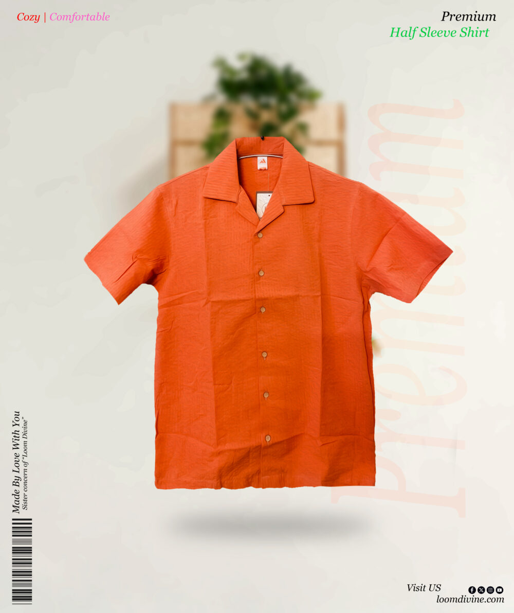 Premium Half Sleeve Shirt- Orange
